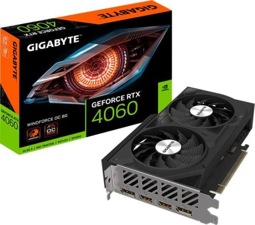 Gigabyte GeForce RTX 4060 8GB WINDFORCE OC 8G videokártya (GV-N4060WF2OC-8GD)