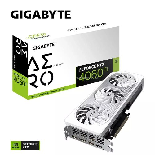 Gigabyte GeForce RTX 4060 Ti 8GB AERO OC 8G videokártya (GV-N406TAERO OC-8GD)